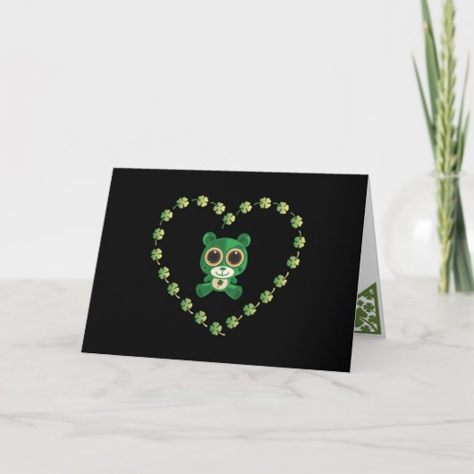St. Patrick's Day Teddy Bear Karte (Vorderseite)