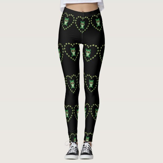 St. Patrick's Day Teddy Bear Leggings (Vorderseite)