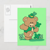 St. Patrick's Day Teddy Bear Postkarte (Vorne/Hinten)