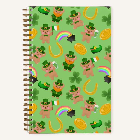 St. Patrick's Day Teddybär Notizblock (Vorderseite)