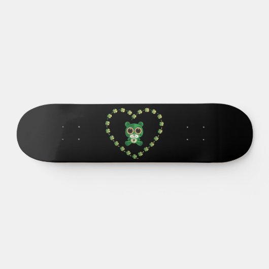St. Patrick's Day Teddybär Skateboard (Horizontal)