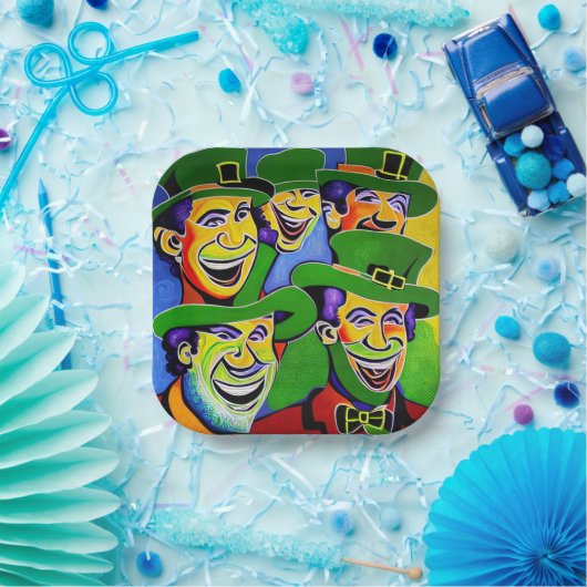 St. Patrick's Day Teller mit Leprechauns (Party)