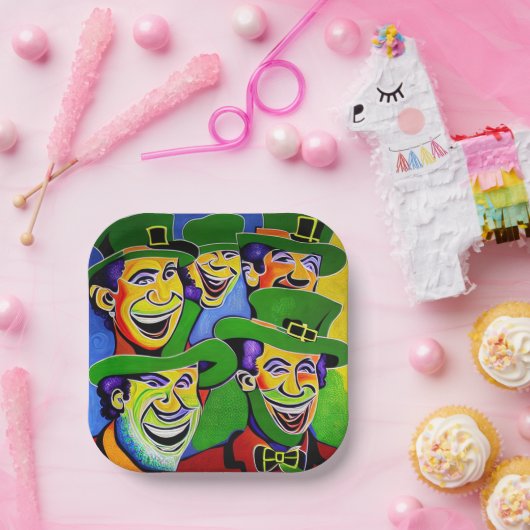 St. Patrick's Day Teller mit Leprechauns (Party)