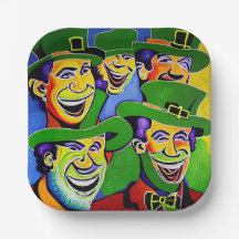 St. Patrick's Day Teller mit Leprechauns