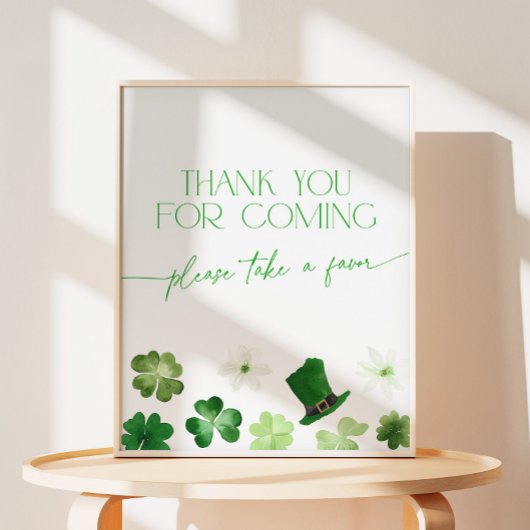 St. Patricks Day Thank You for Coming Favors Sockelschild