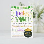 St. Patricks Day Themed Teacher Wertschätzung Einladung (Stehend Vorderseite)