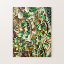 St. Patrick's Day-Tisch, Irische Feier-Cupcakes Puzzle