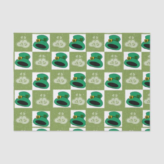St. Patrick's Day Tissue Hats Hearts Seidenpapier (Vorderseite)