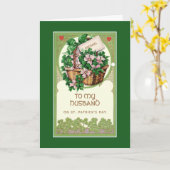 St. Patrick's Day to Husband Religious Kleeblatts Karte (Gelbe Blume)