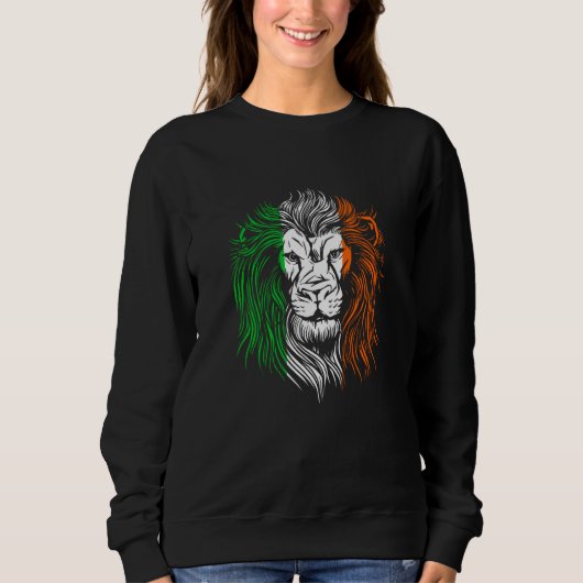 St Patricks Day To Saint Paddy's Lion Flag Ireland Sweatshirt (Vorderseite)
