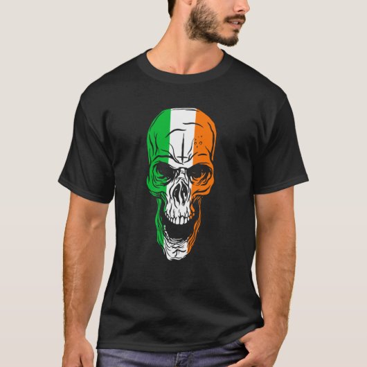 St Patricks Day To Saint Paddy's Skull Flag Irelan T-Shirt (Vorderseite)