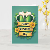 St. Patricks Day Toast Karte (Gelbe Blume)