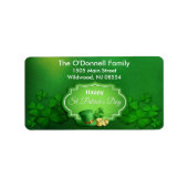 St. Patrick's Day Top Hat & Coins - Anpassen Adressaufkleber (Vorne)