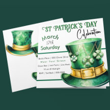 St Patrick's Day Top Hat mit Clover Jewels Party