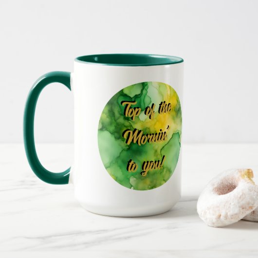 St. Patrick's Day Top of the Morning Tasse (Mit Donut)