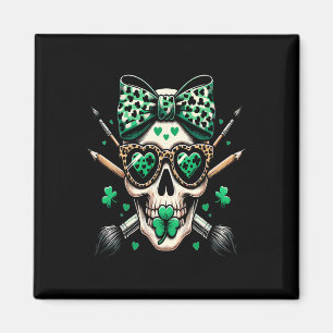 St Patricks Day Totenkopf Unordentlicher Knoten Sa Magnet