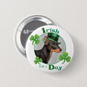 St Patrick's Day Toy Manchester Terrier Button (Vorne & Hinten)