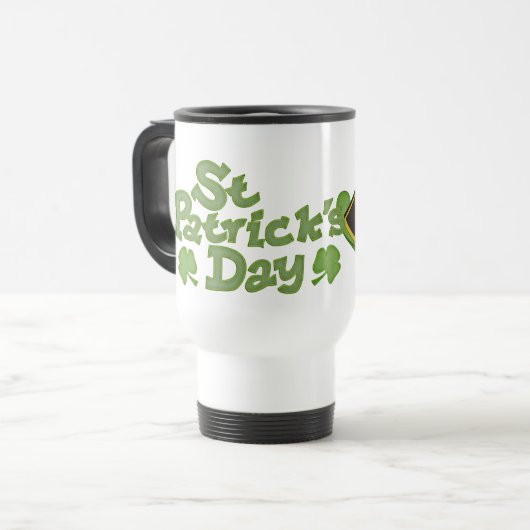 St Patrick's Day Travel Mug Template Reisebecher (Vorderseite Links)