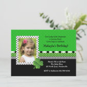St Patrick's Day Trendy Foto Einladung (Stehend Vorderseite)