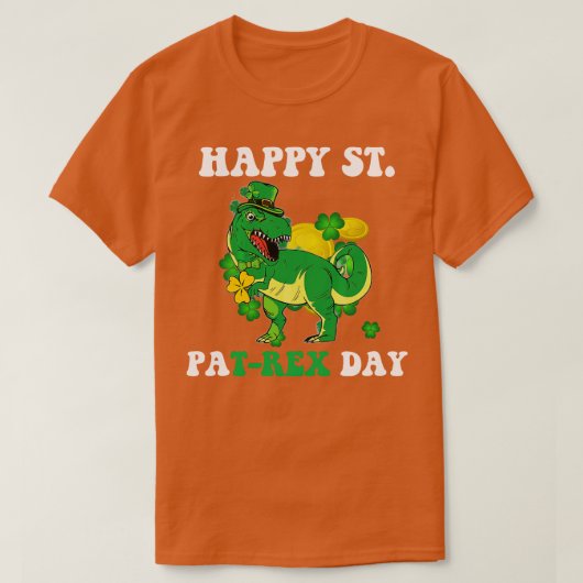 St Patricks Day Trex Dinosaur Kleeblatt Irish T-Shirt (Design vorne)