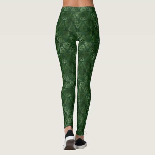 St. Patrick's Day Trinity Knot Celtic Symbol Green Leggings (Rückseite)