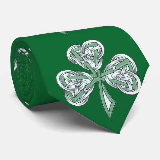 St. Patrick's Day Trinity Knot Kleeblatt Krawatte (Gerollt)
