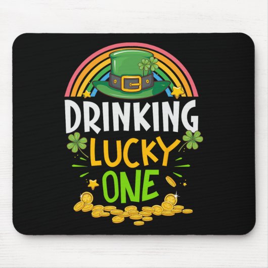 St. Patricks Day Trinken Glückspilz Passende Party Mousepad (Vorne)