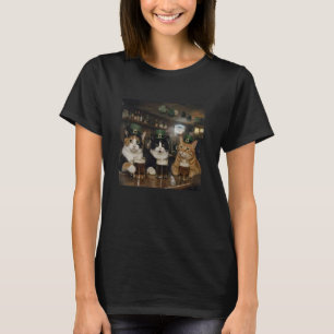 St Patricks Day Trinkende Katzen Leprechaun Hüte B T-Shirt