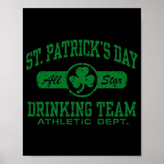 St Patricks Day Trinker-Team T-Shirt Poster (Vorne)