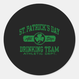 St Patricks Day Trinker-Team T-Shirt Runder Aufkleber