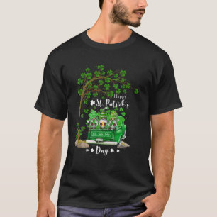 St Patricks Day Truck Gnome Herz Kleeblatt Clove T-Shirt