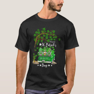 St Patricks Day Truck Gnome Herz Kleeblatt Clove T-Shirt