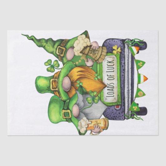 St. Patrick's Day Truck Gnomes Seidenpapier (Vorderseite)