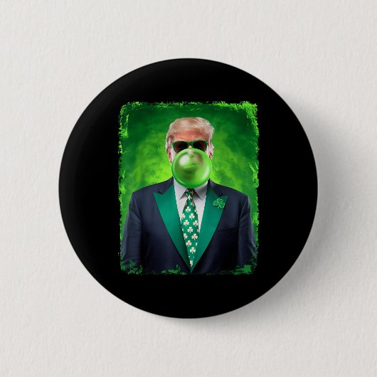 St Patricks Day Trump 47. Präsident bläst Button (Vorderseite)