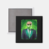 St Patricks Day Trump 47. Präsident bläst Magnet (Vorderseite/Rückseite)