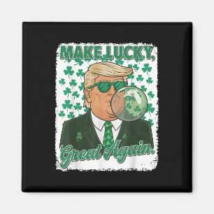 St. Patricks Day Trump bläst Blase Gum Irish Magnet