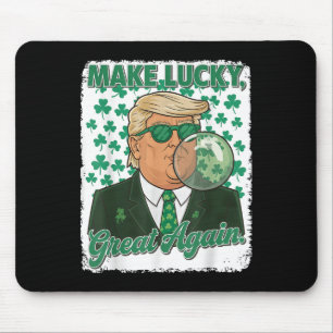 St. Patricks Day Trump bläst Blase Gum Irish Mousepad