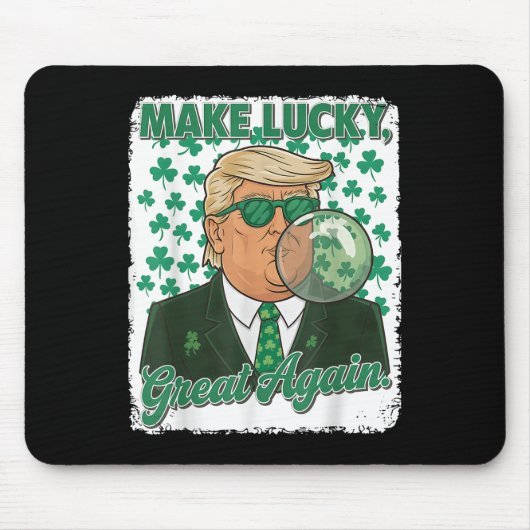 St. Patricks Day Trump bläst Blase Gum Irish Mousepad (Vorne)