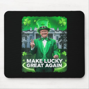 St Patricks Day Trump Leprechaun Hat Lucky machen Mousepad