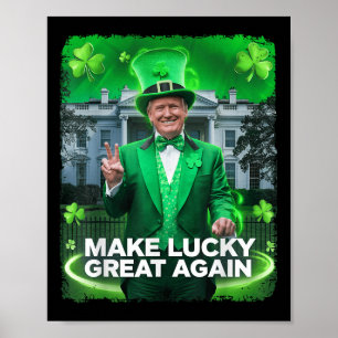 St Patricks Day Trump Leprechaun Hat Lucky machen Poster
