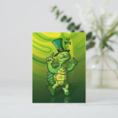 St. Patrick's Day Turtle Postkarte (Stehend Vorderseite)