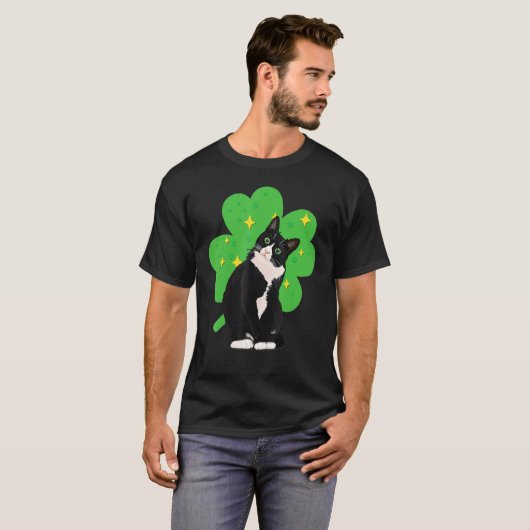 St. Patrick's Day Tuxedo Katze Männer Frauen Kinde T-Shirt (Vorne ganz)