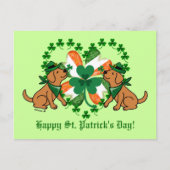 St. Patrick's Day Two Fox Red Labradors Postkarte (Vorderseite)
