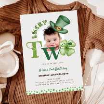 St. Patrick's Day Two Lucky Kleeblatt 2. Geburtsta