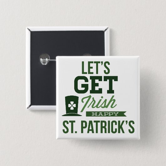 St. Patricks Day Typografie Button (Vorne & Hinten)