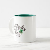St. Patrick's Day Typografie. Kobold Zweifarbige Tasse (Vorderseite Links)