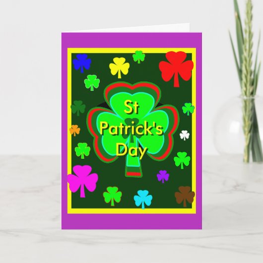 St Patrick's Day UCreate Template Lila MUSEU Karte (Vorderseite)