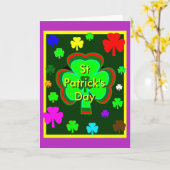 St Patrick's Day UCreate Template Lila MUSEU Karte (Gelbe Blume)