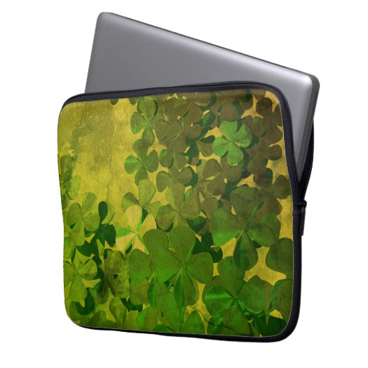 St. Patrick's Day und Viel Glück , vierblättrige Laptopschutzhülle (Vorderseite Links)