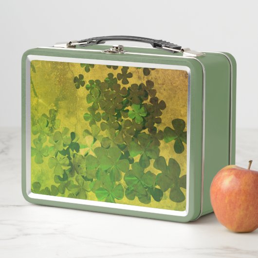 St. Patrick's Day und Viel Glück ,  vierblättrige Metall Brotdose (Beispiel)